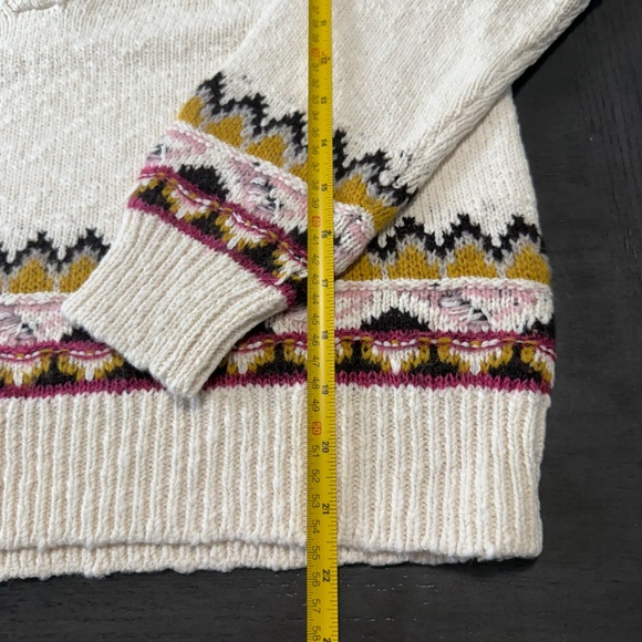 sundance knit collared Calder Fair Isle Sweater Size M - Picture 5 of 8